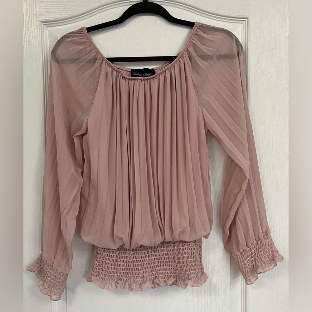 Frank Lyman Design NWOT Pink Pleated Blouse Size 8